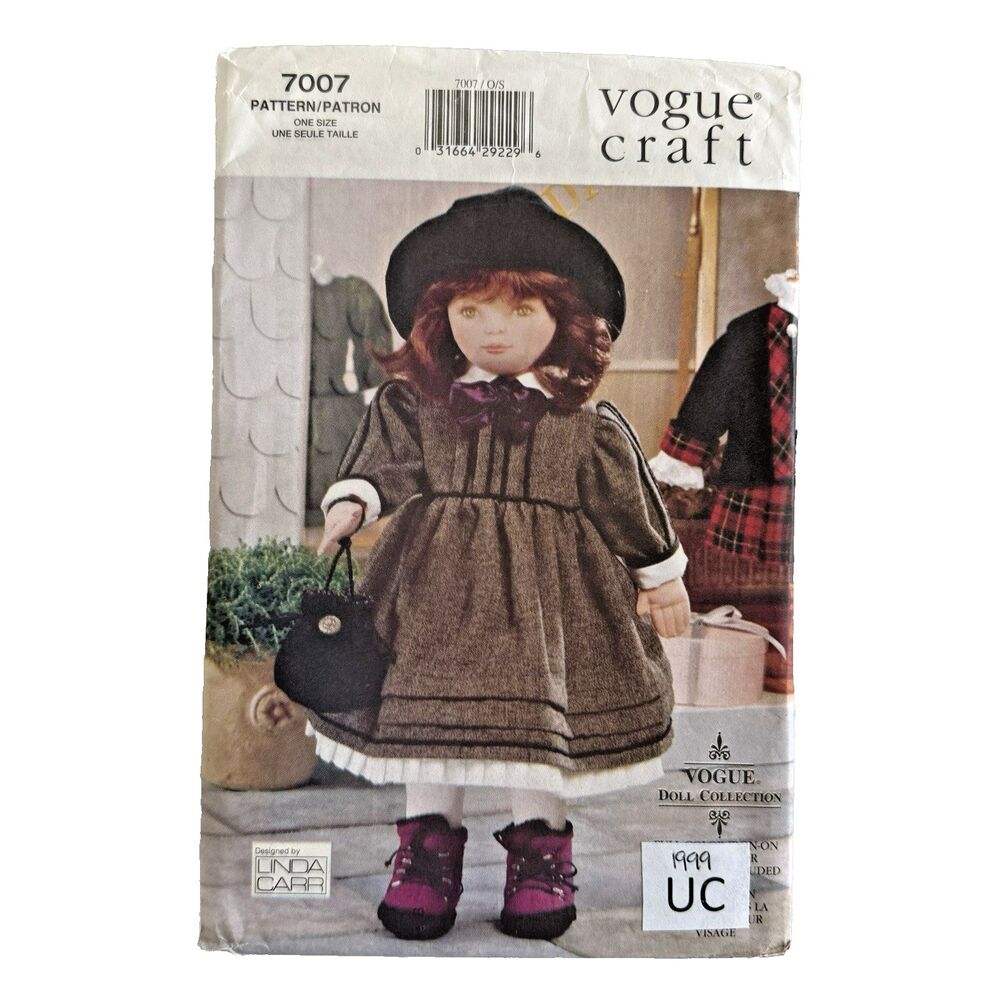 Vogue 7007 Sewing Pattern Linda Carr Olivia 18" Victorian Doll and Clothing